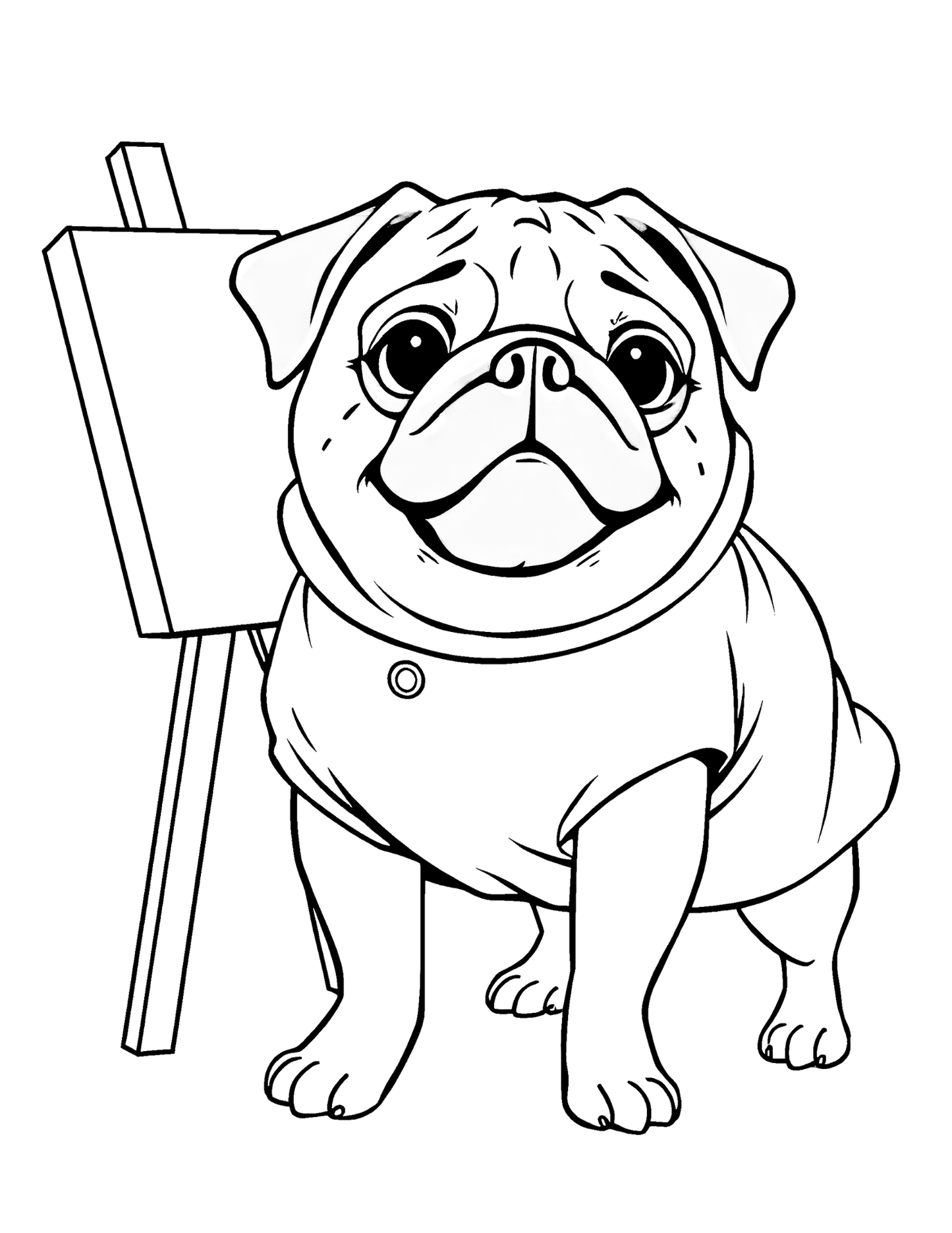 75 Pug Fashion Coloring Pages