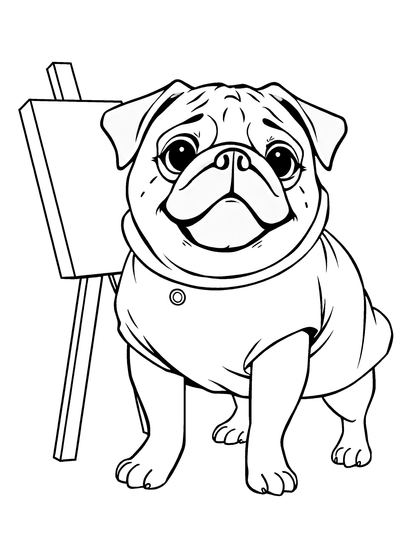 75 Pug Fashion Coloring Pages