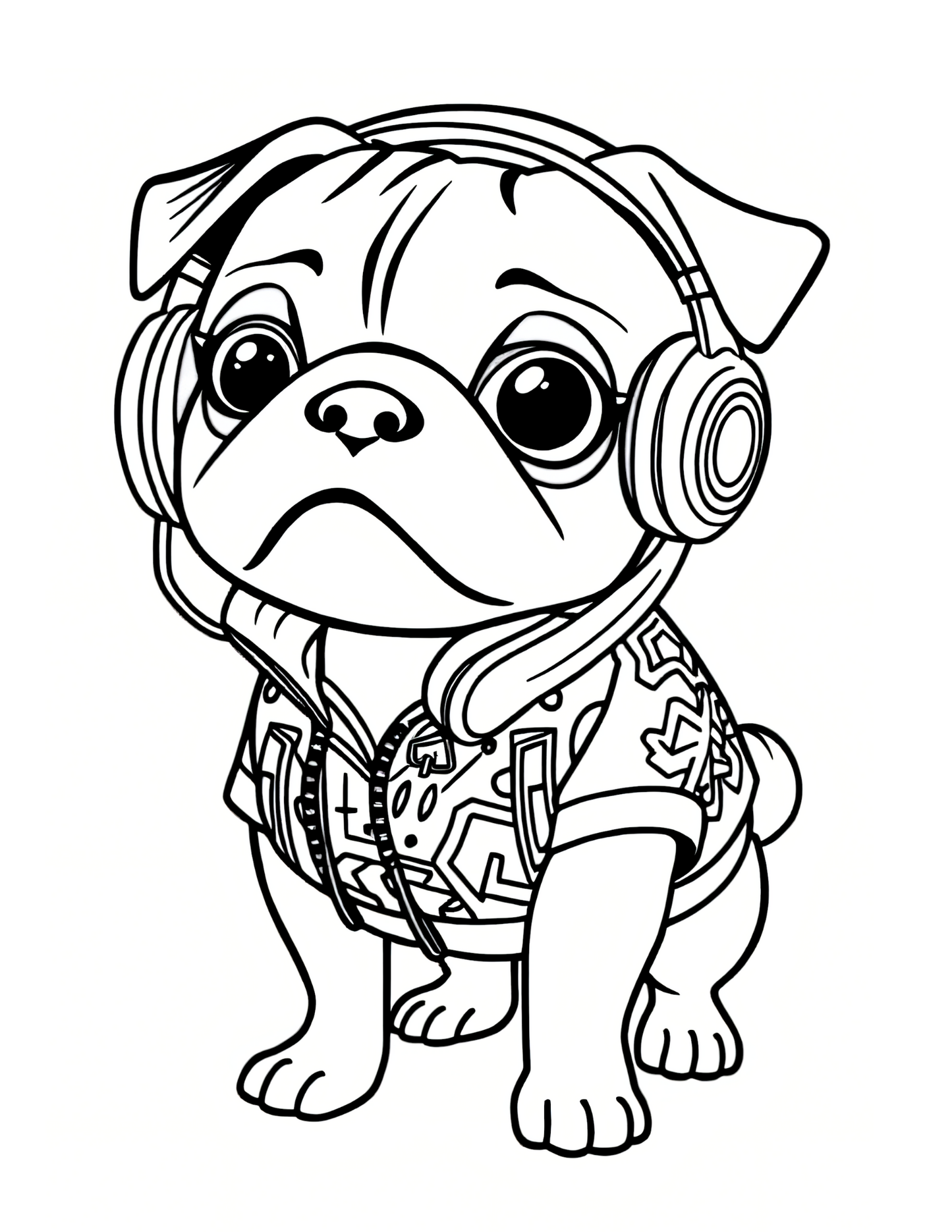 75 Pug Fashion Coloring Pages