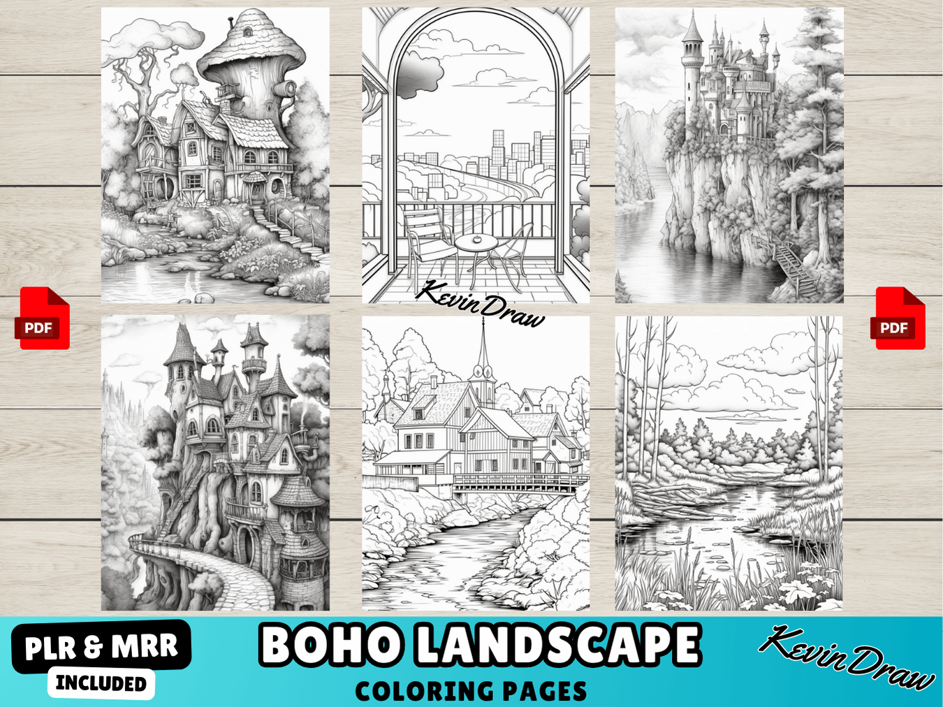 200 Boho Landscape Coloring Pages