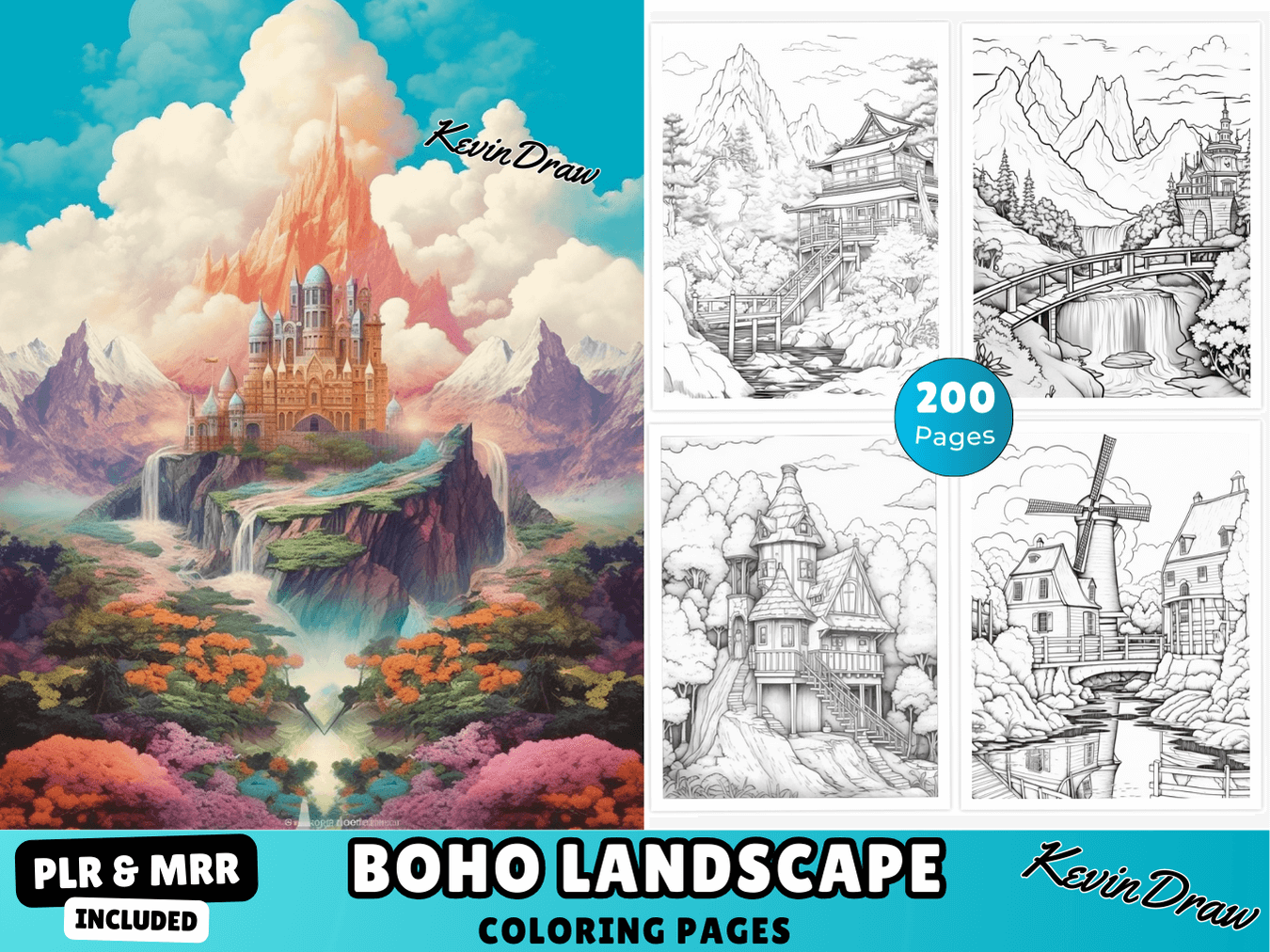 200 Boho Landscape Coloring Pages