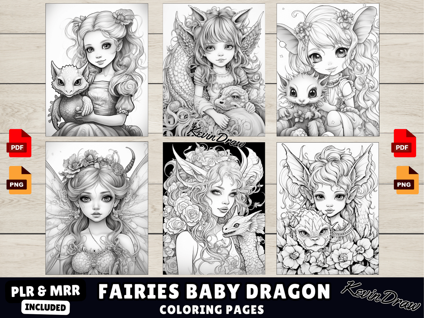 200 Fairies & Baby Dragon Coloring Pages