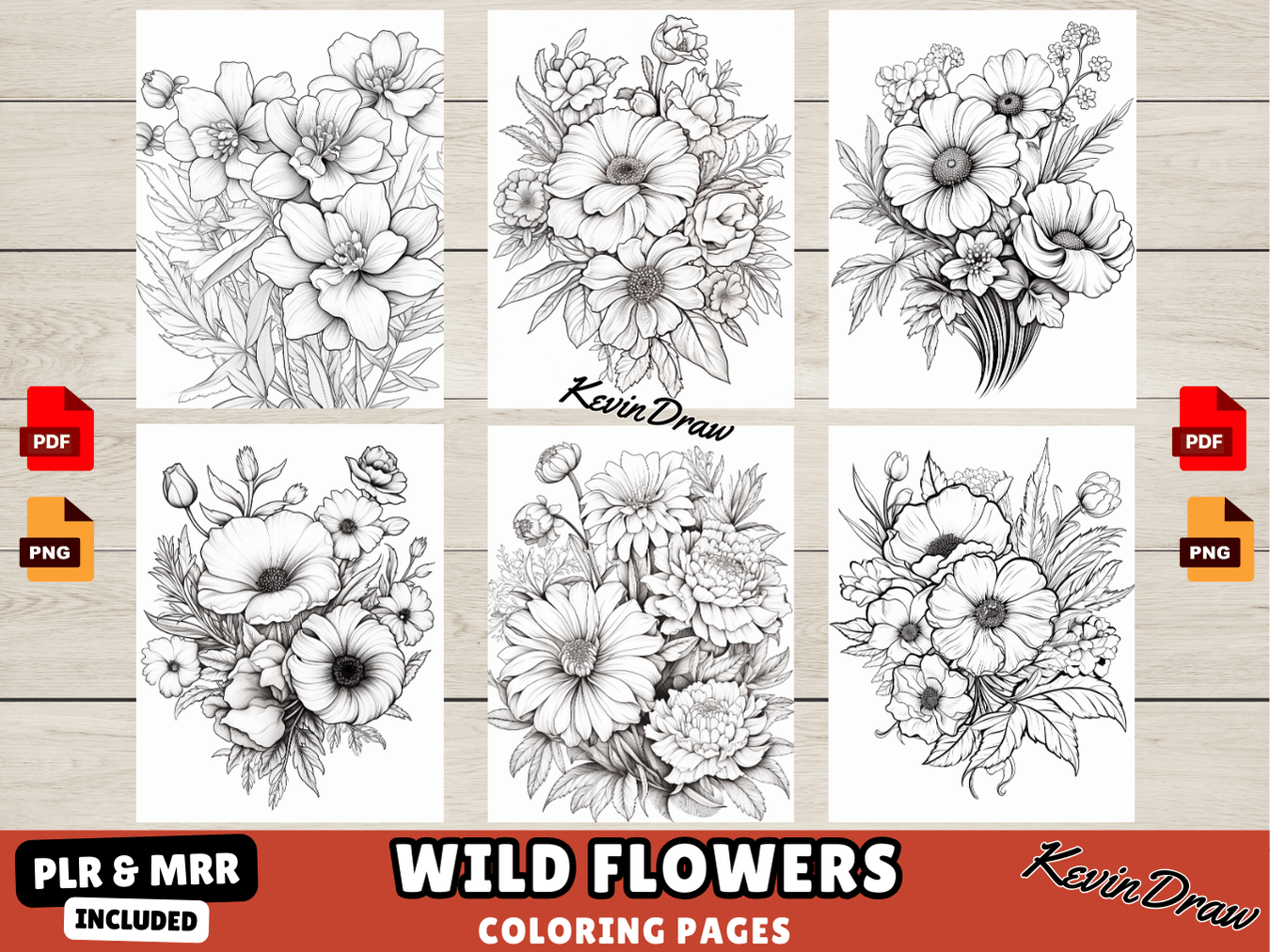 200 Wild Flowers Coloring Pages