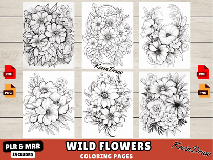 200 Wild Flowers Coloring Pages