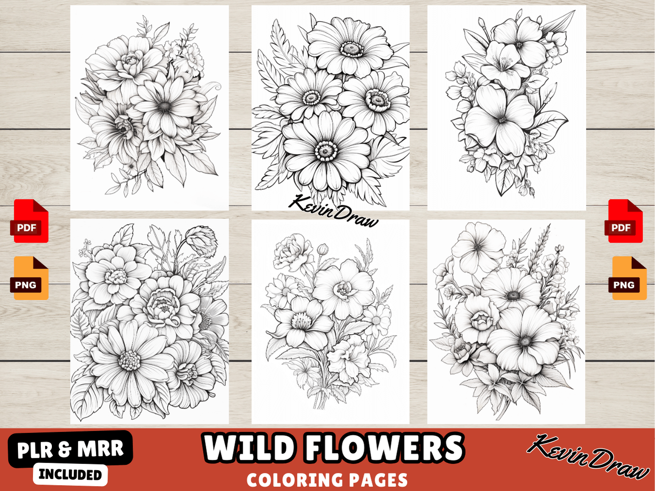 200 Wild Flowers Coloring Pages