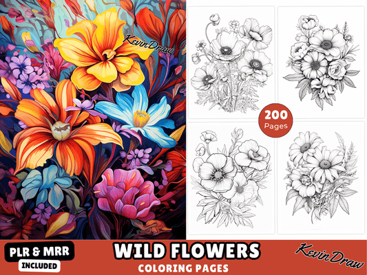 200 Wild Flowers Coloring Pages