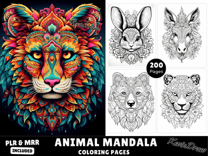 200 Animal Mandala Coloring Pages