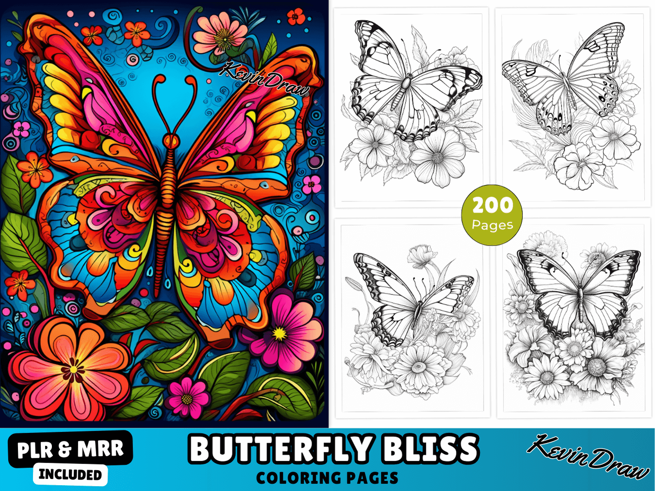 200 Butterfly Bliss Coloring Pages