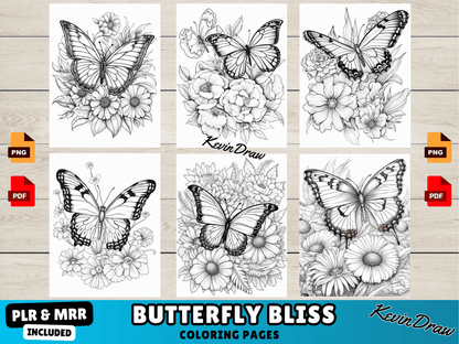 200 Butterfly Bliss Coloring Pages