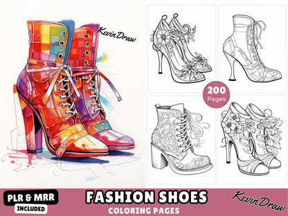 200 Fashion Shoes Coloring Pages