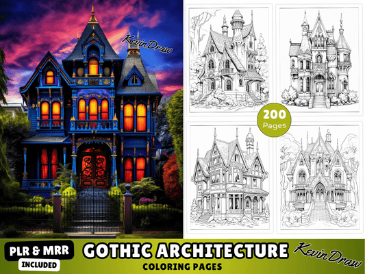 200 Gothic Architecture Coloring Pages