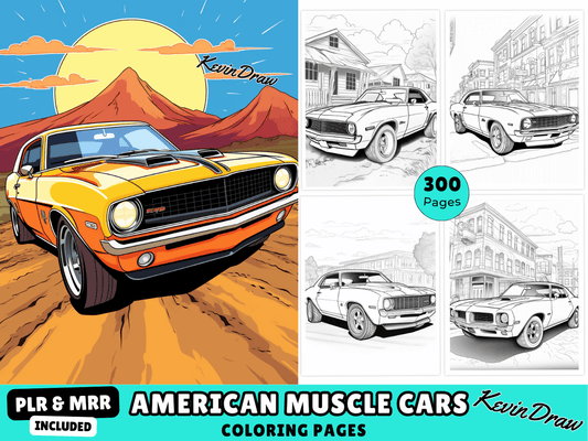 300 American Muscle Cars Coloring Pages