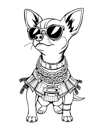 75 Chihuahua Fashion Coloring Pages