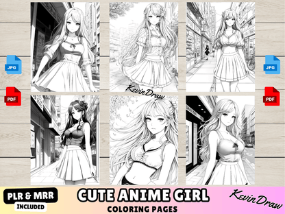 50 Cute Anime Girl Coloring Pages