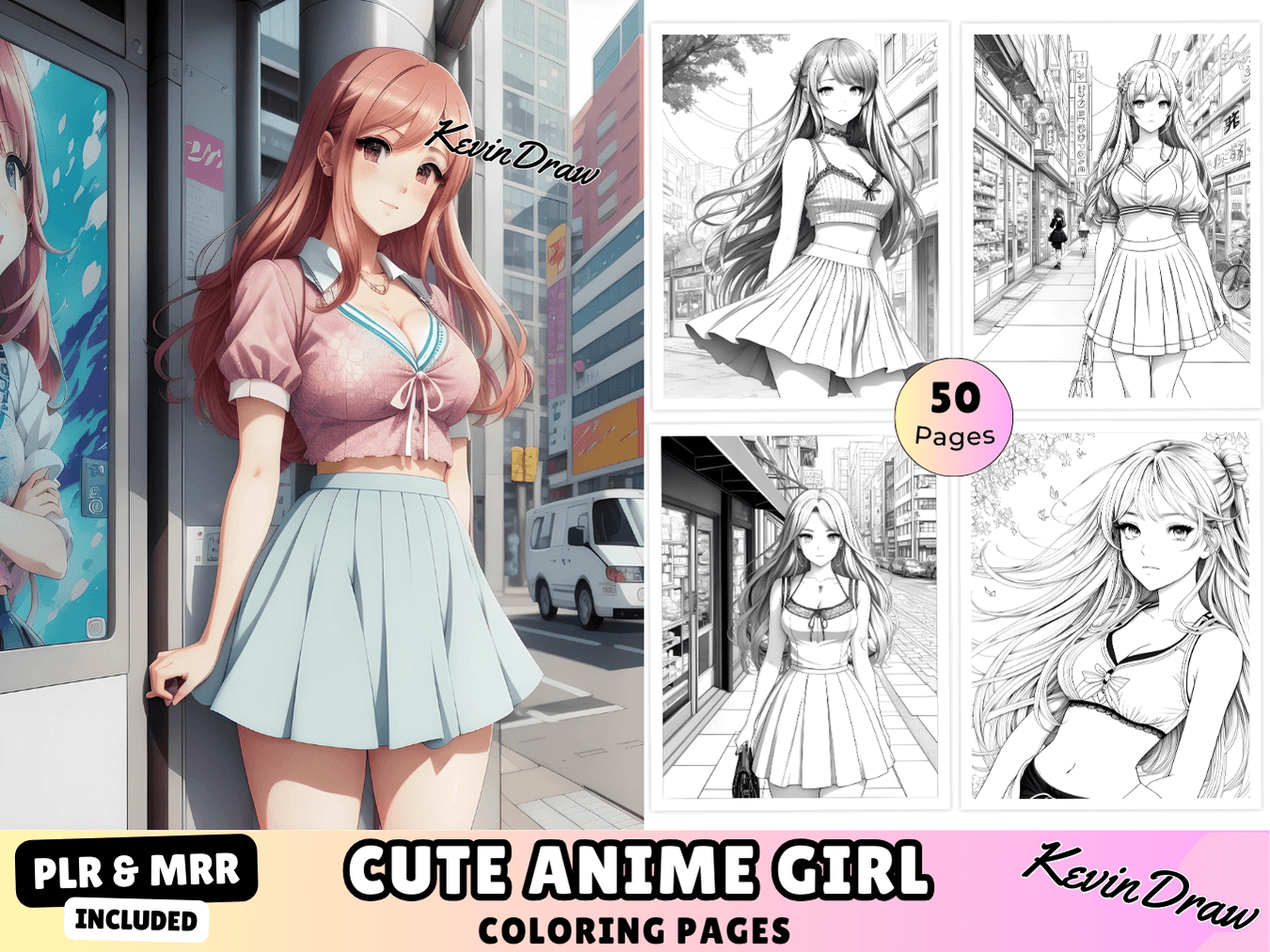 50 Cute Anime Girl Coloring Pages