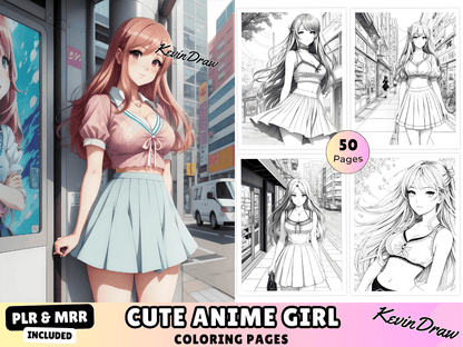 50 Cute Anime Girl Coloring Pages