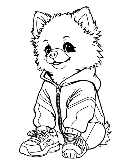 75 Pomeranian Fashion Coloring Pages