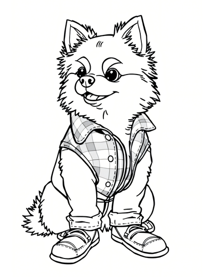 75 Pomeranian Fashion Coloring Pages