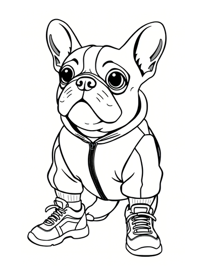 75 French Bulldog Fashion Coloring Pages