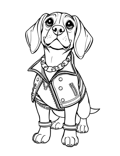 75 Beagle Fashion Coloring Pages