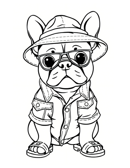 75 French Bulldog Fashion Coloring Pages