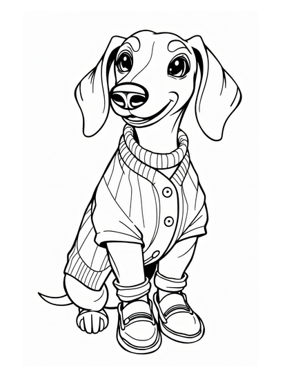 75 Dachshund Fashion Coloring Pages