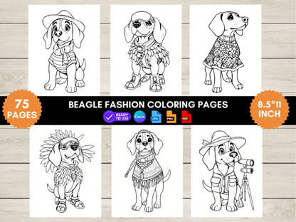 75 Beagle Fashion Coloring Pages