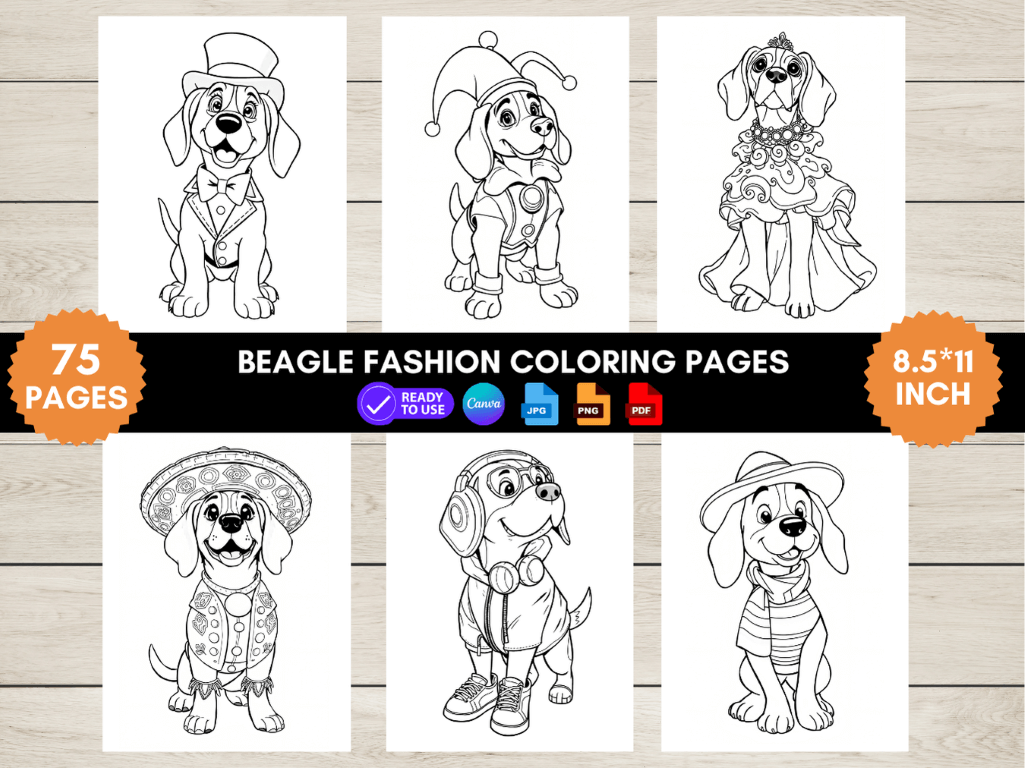 75 Beagle Fashion Coloring Pages