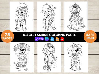 75 Beagle Fashion Coloring Pages