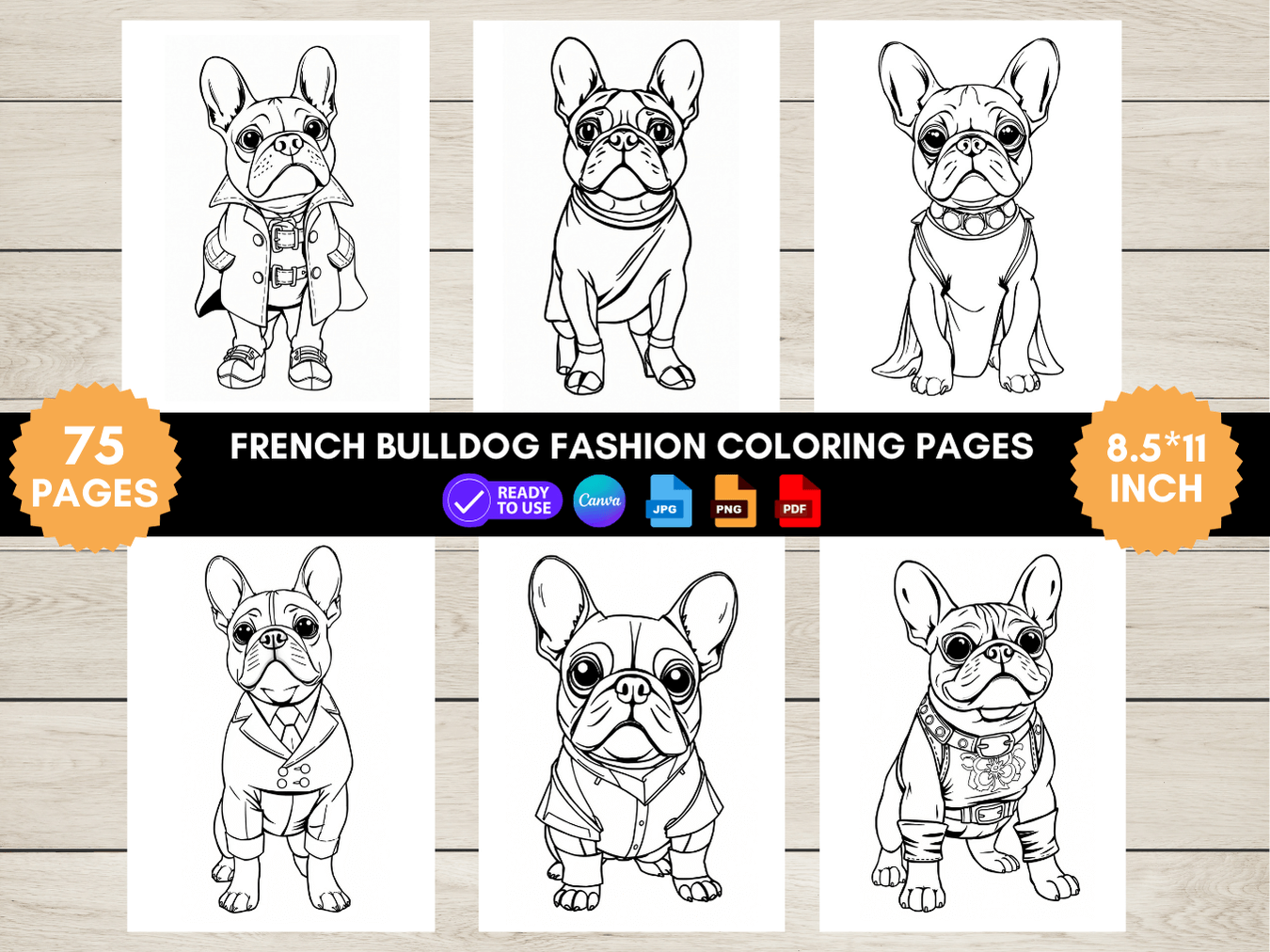 75 French Bulldog Fashion Coloring Pages