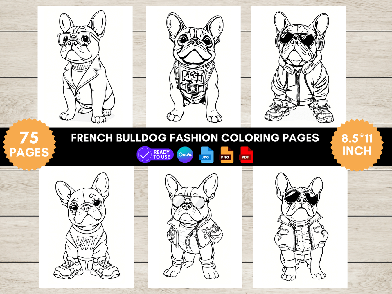 75 French Bulldog Fashion Coloring Pages