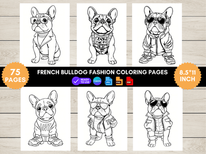 75 French Bulldog Fashion Coloring Pages