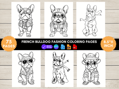 75 French Bulldog Fashion Coloring Pages