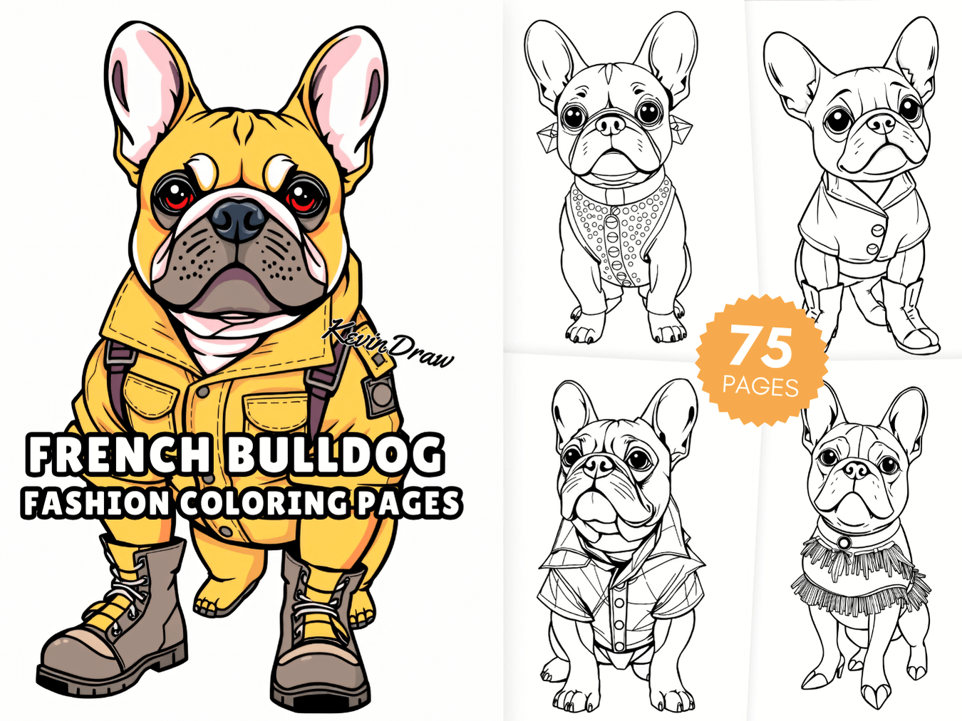 75 French Bulldog Fashion Coloring Pages