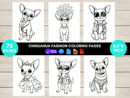 75 Chihuahua Fashion Coloring Pages