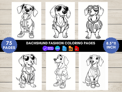 75 Dachshund Fashion Coloring Pages