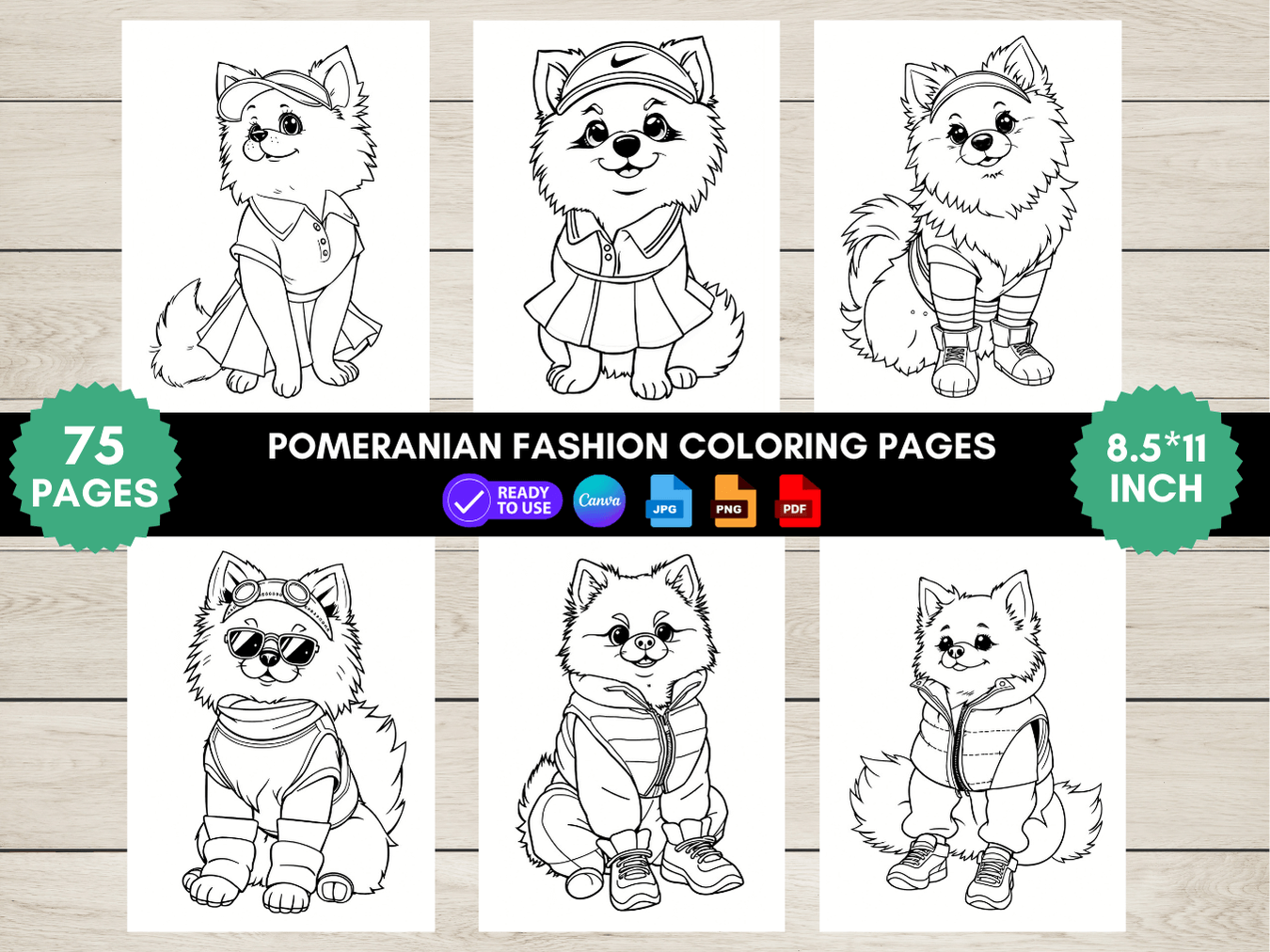 75 Pomeranian Fashion Coloring Pages