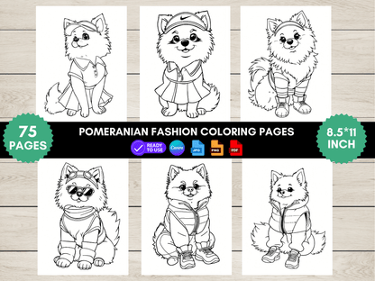 75 Pomeranian Fashion Coloring Pages