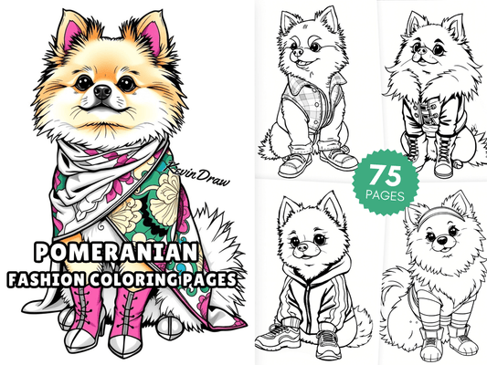 75 Pomeranian Fashion Coloring Pages