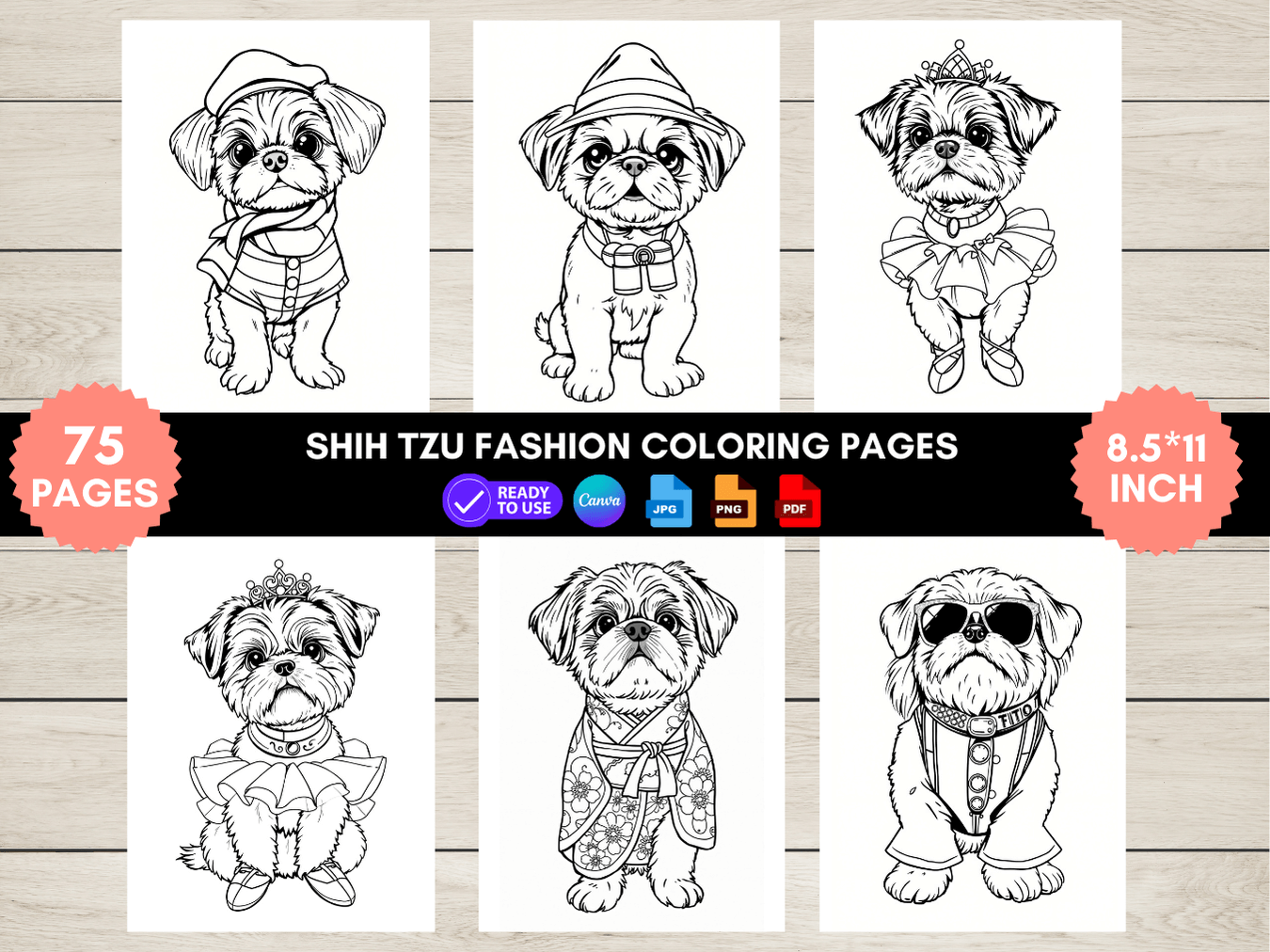 75 Shih Tzu Fashion Coloring Pages