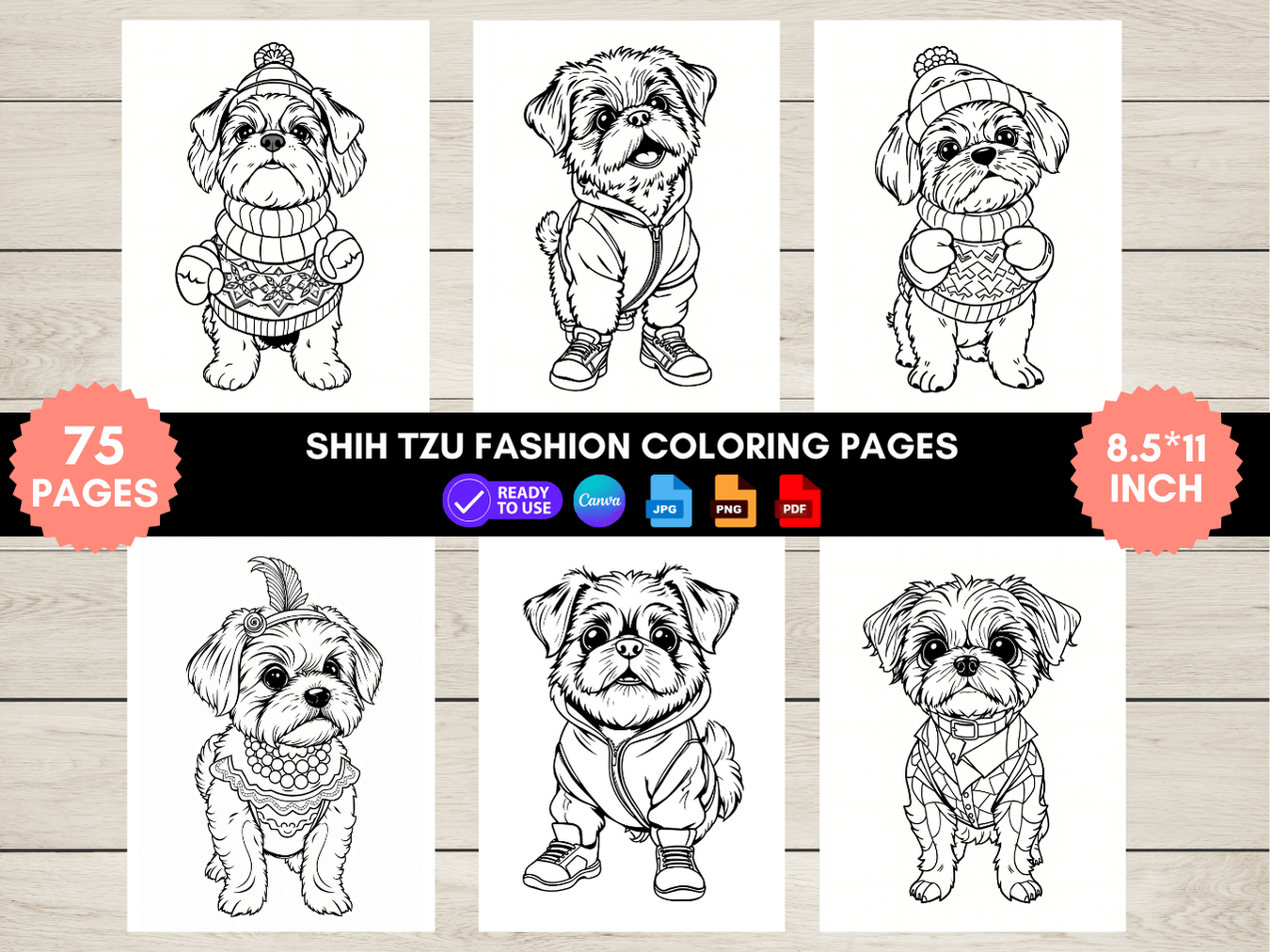 75 Shih Tzu Fashion Coloring Pages