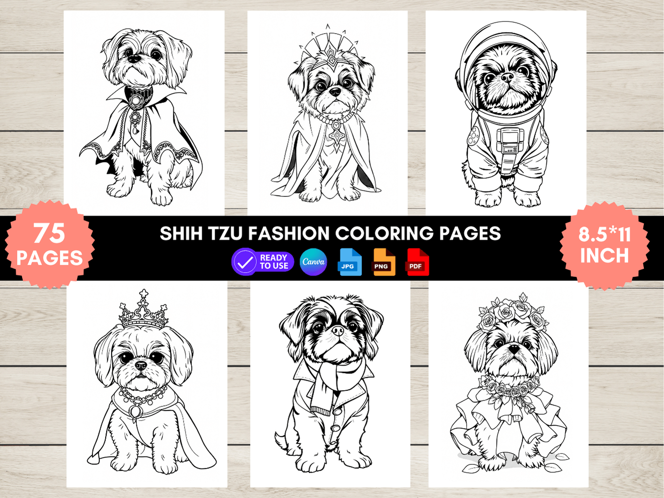 75 Shih Tzu Fashion Coloring Pages