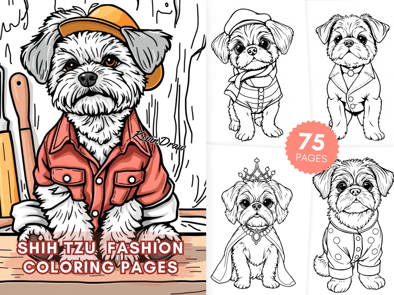 75 Shih Tzu Fashion Coloring Pages