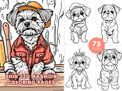 75 Shih Tzu Fashion Coloring Pages