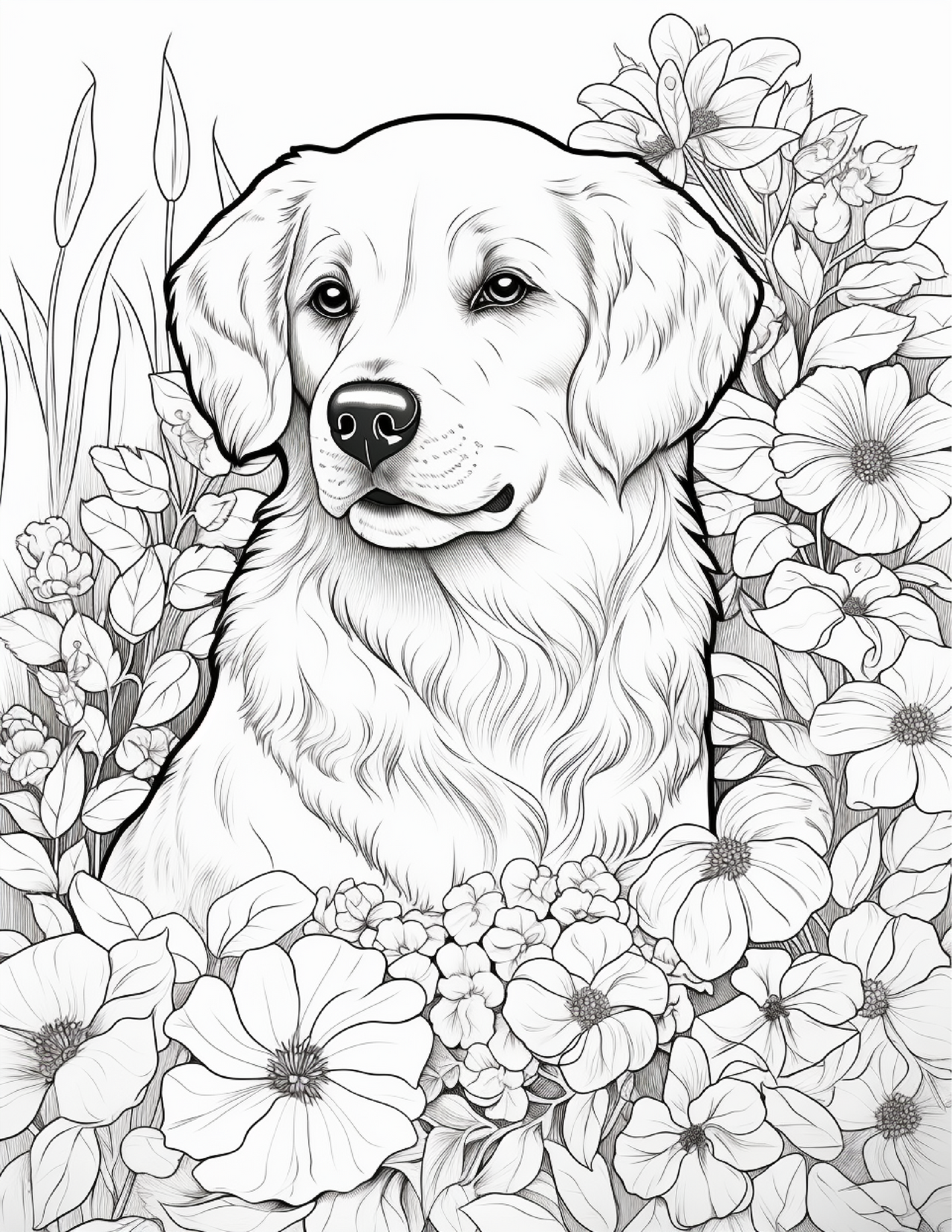 175 Realistic Dog Coloring Pages